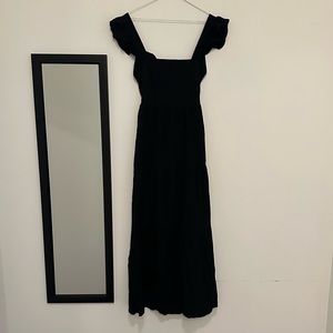SNDYS black linen maxi dress